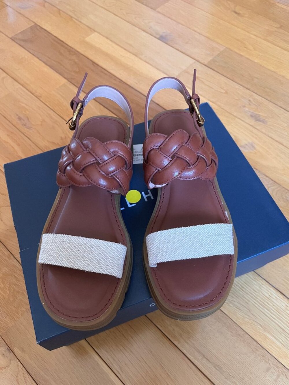 Cole Haan Cressida Lug Sandals in Natural-Cuoio - Picture 3 of 7